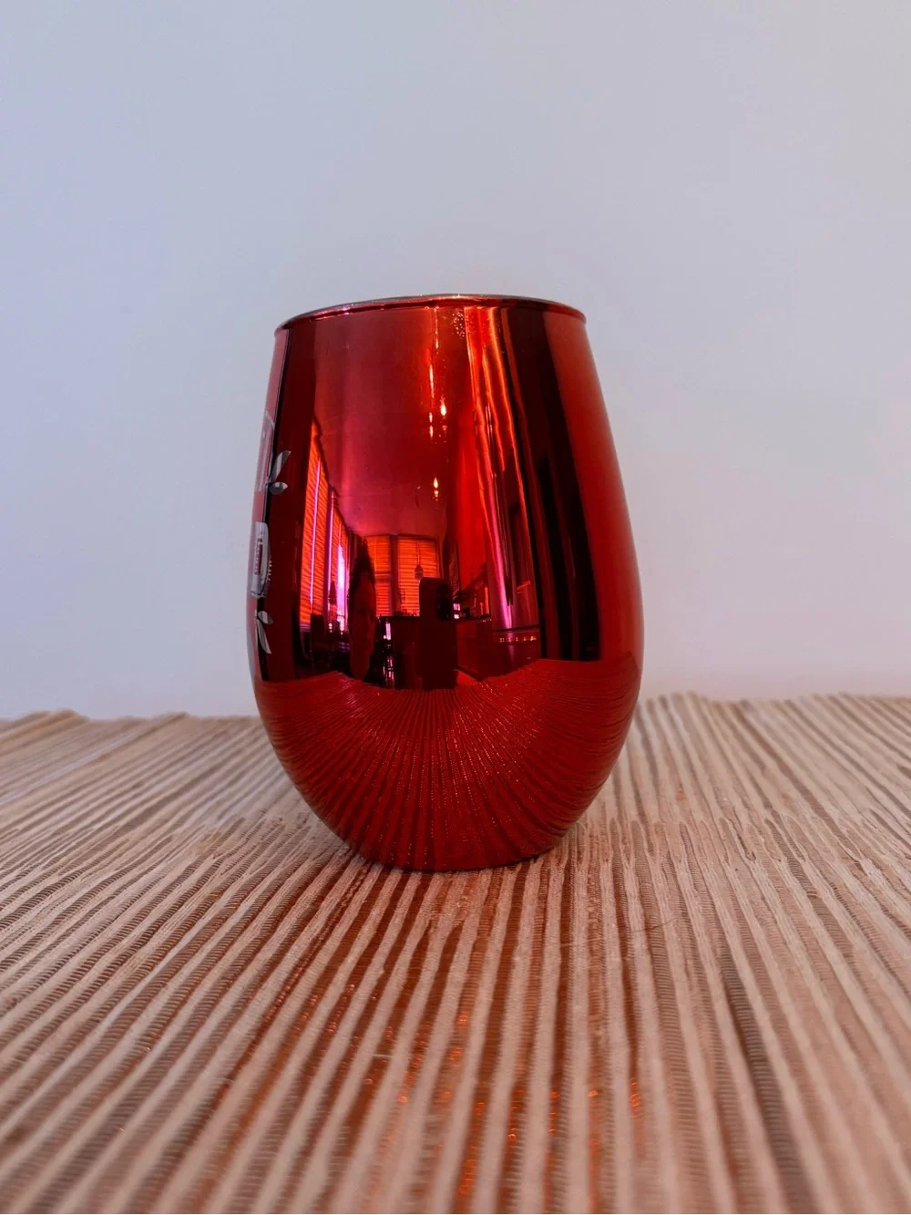Christmas Red Stemless Wine Glass
